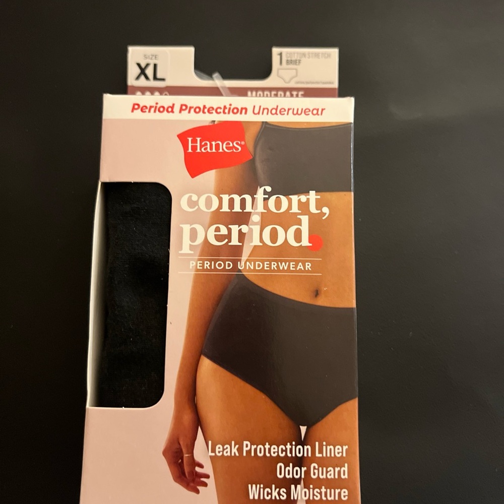 Hanes Moderate Absorbency Period Underwear - Black